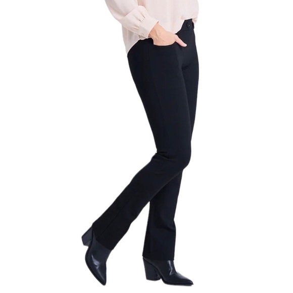 Betabrand Straight Leg 7 Pocket Dress Pants Yoga Pants Black Size Medium Petite - Picture 1 of 8